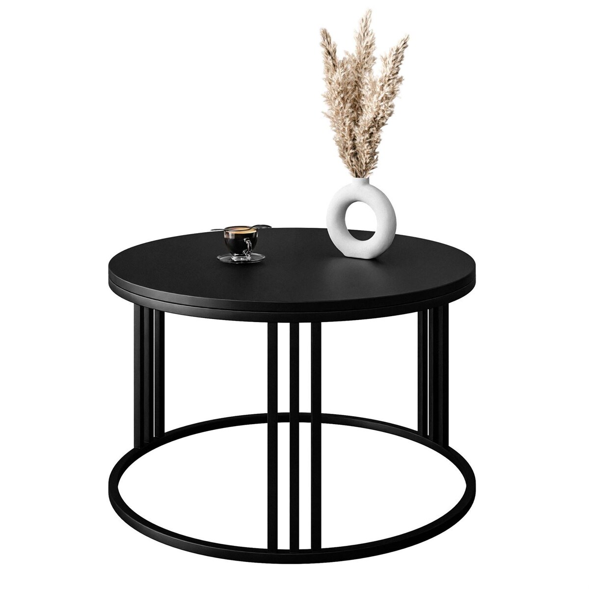 Okrągły stolik kawowy LORI czarny mat