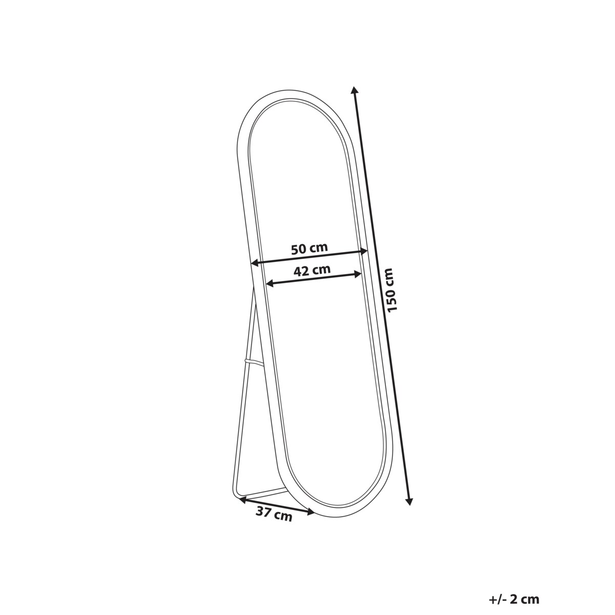 Lustro stojące 150 cm naturalne MONTOT