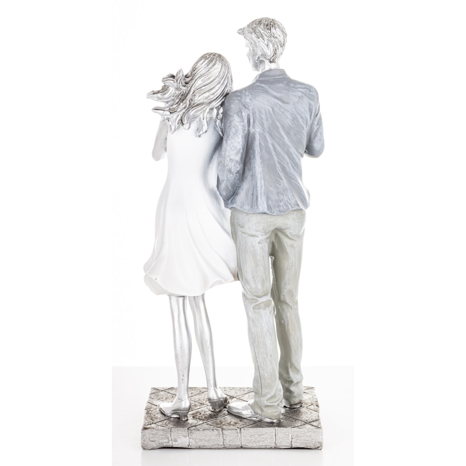 Dekoracja - figurka 26x11x8 cm PARA - z dużym sercem