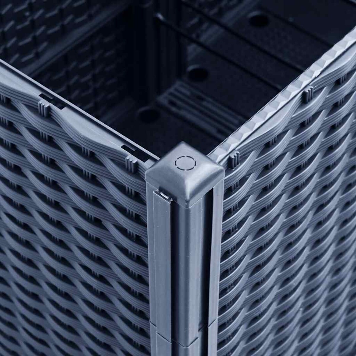 vidaXL Donica ogrodowa z kratką, niebieskoszara, 160x160x140 cm, PP