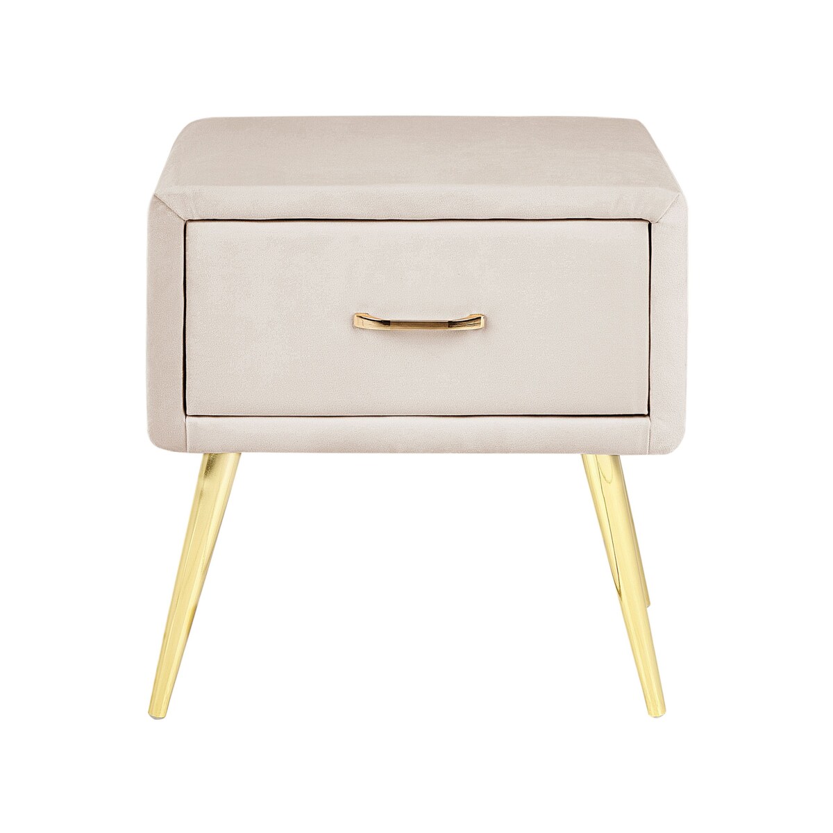 Szafka nocna welurowa jasnobeżowa FLAYAT