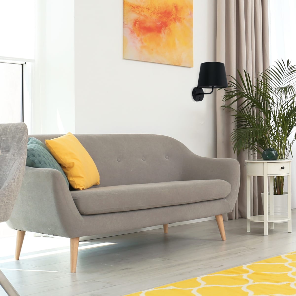 Kinkiet ścienny TK Lighting MAJA BLACK 1884 czarny E27 z włącznikiem do sypialni i salonu