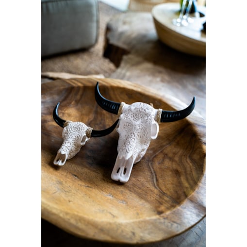 DEKORACJA GŁOWA BYKA BIAŁA S