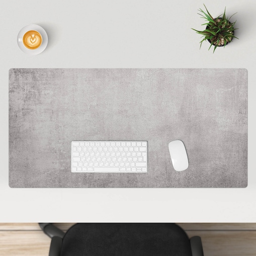 Szara mata na biurko Betonowa tekstura, 100x50 cm