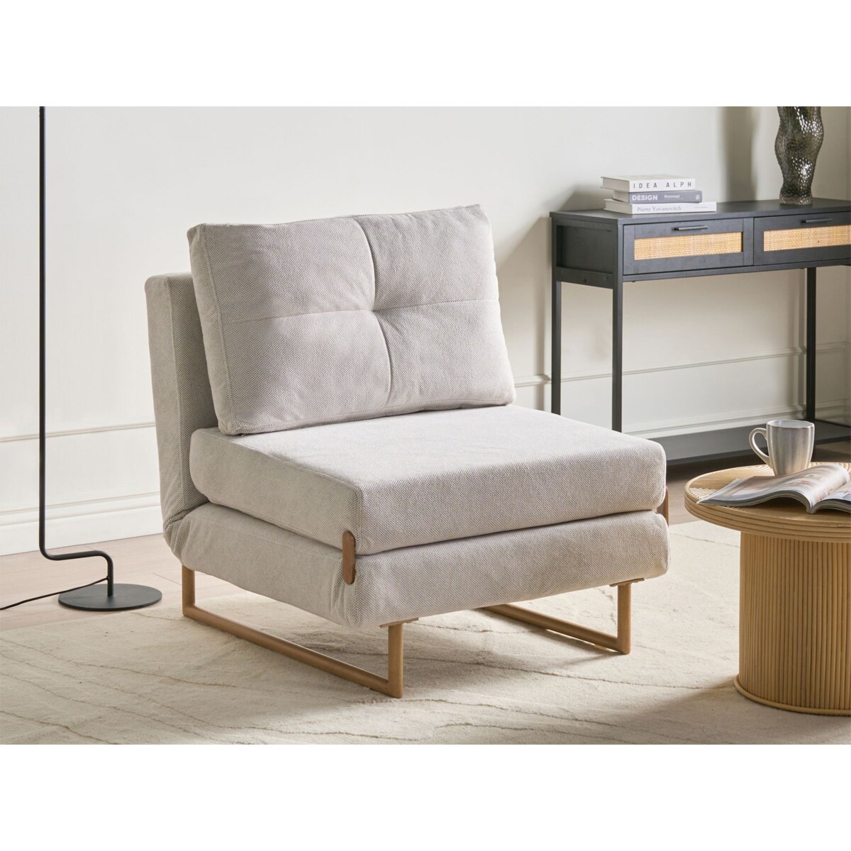 Sofa rozkładana jednoosobowa JERSLEV Złamana biel