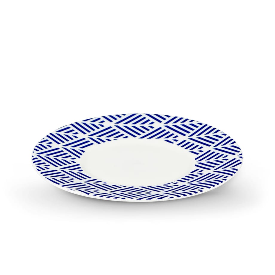 Konsimo LIVIDUS Spodek filiżanki do kawy, biały/niebieski