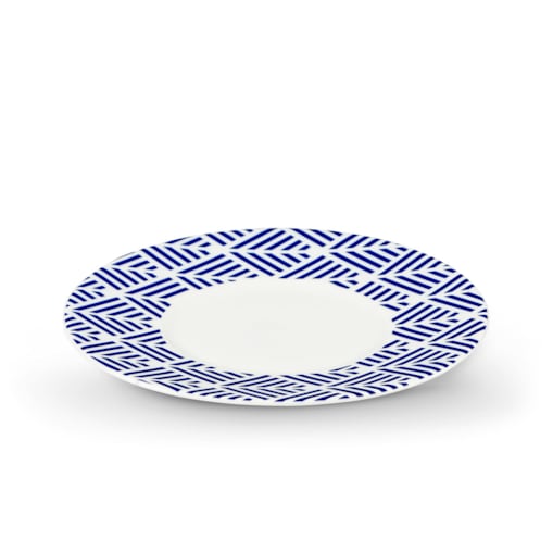 Konsimo LIVIDUS Spodek filiżanki do kawy, biały/niebieski