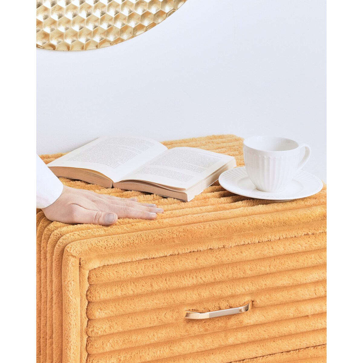 Szafka nocna FLAYAT Sztruks Pomarańczowy