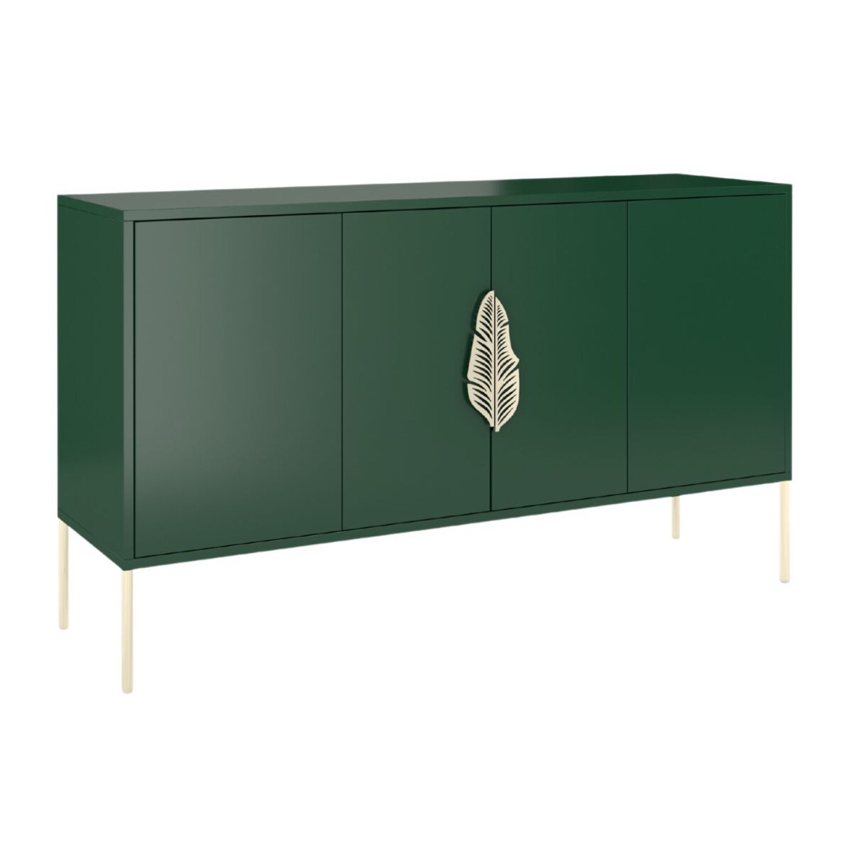 Zielona komoda Skandica MERLIN ze złotymi dodatkami