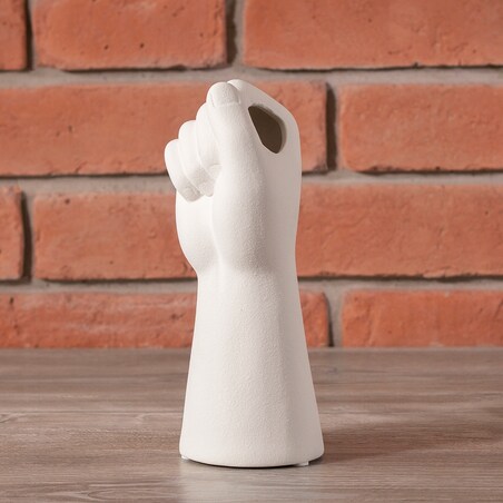 WAZON DŁOŃ ceramiczny biały wys. 23cm