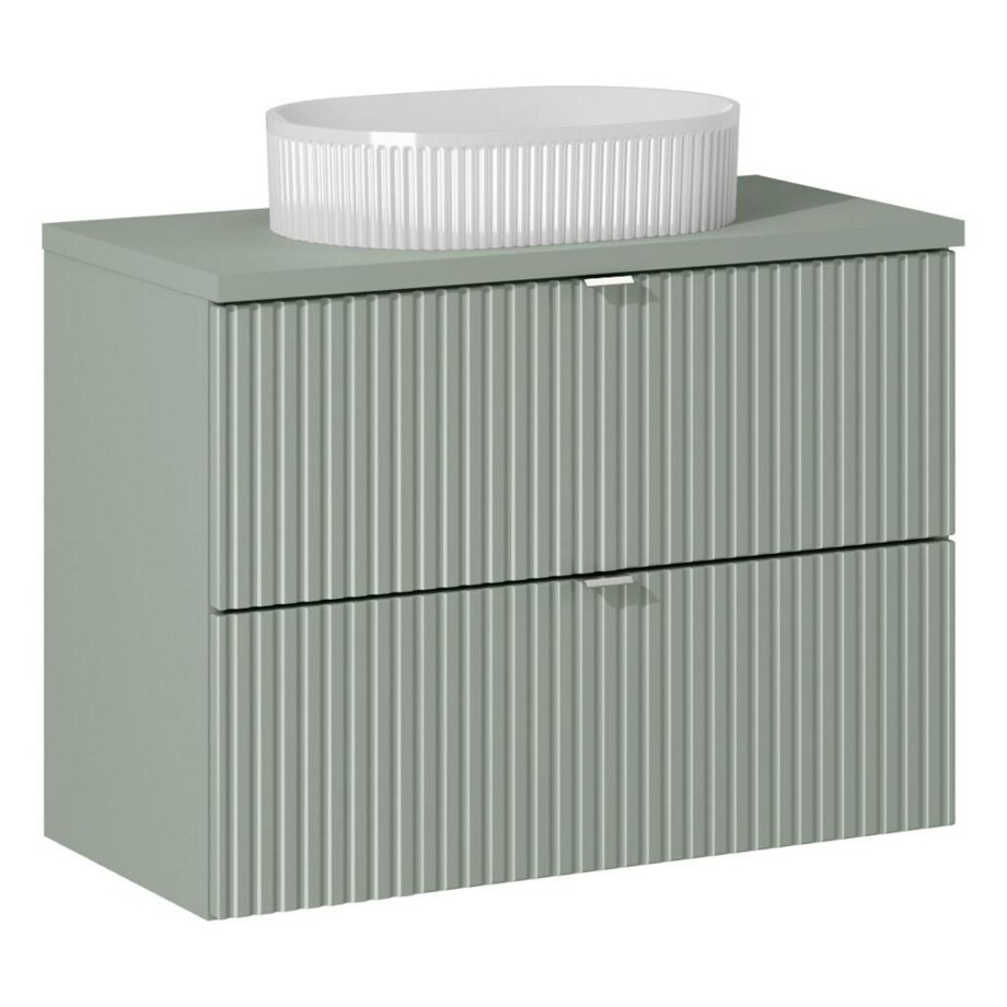 Umywalka nablatowa 80 cm z szufladami - Reed Green