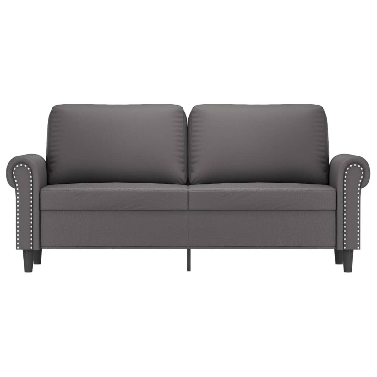 vidaXL 2-osobowa sofa, szary, 140 cm, sztuczna skóra