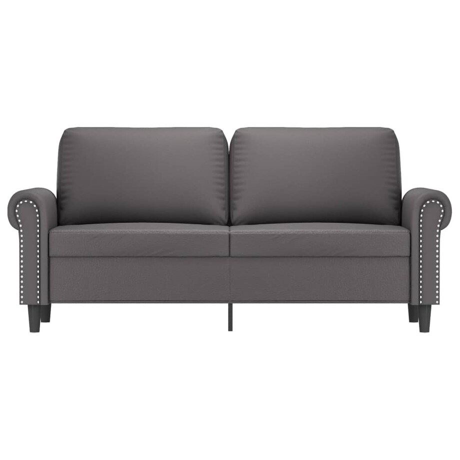 vidaXL 2-osobowa sofa, szary, 140 cm, sztuczna skóra