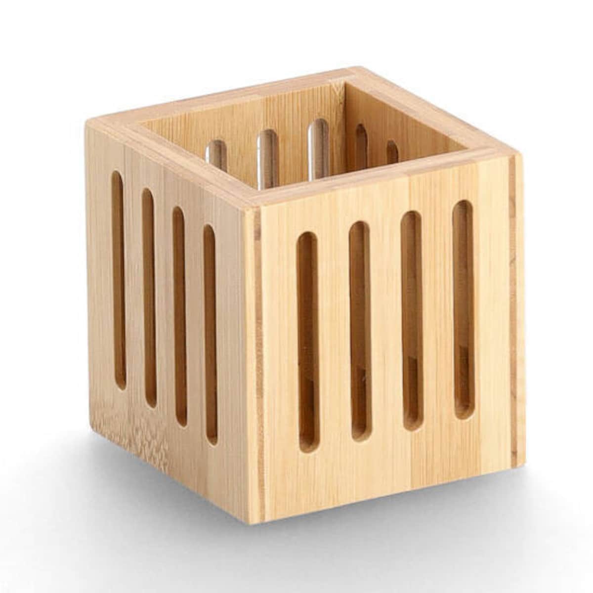 Bambusowy pojemnik na długopisy, 8 x 8 x 8 cm
