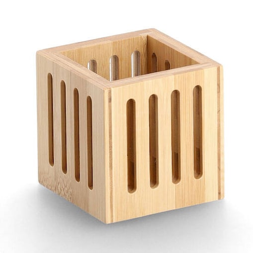 Bambusowy pojemnik na długopisy, 8 x 8 x 8 cm
