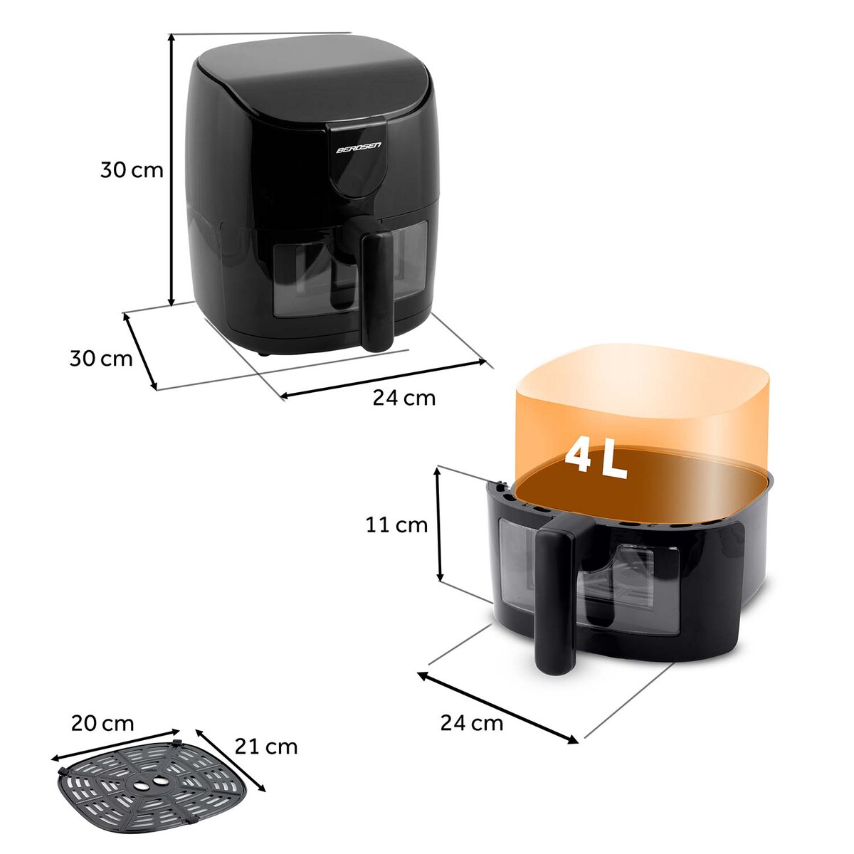 Frytkownica beztłuszczowa Berdsen Air Fryer frytownica 4l 1500W