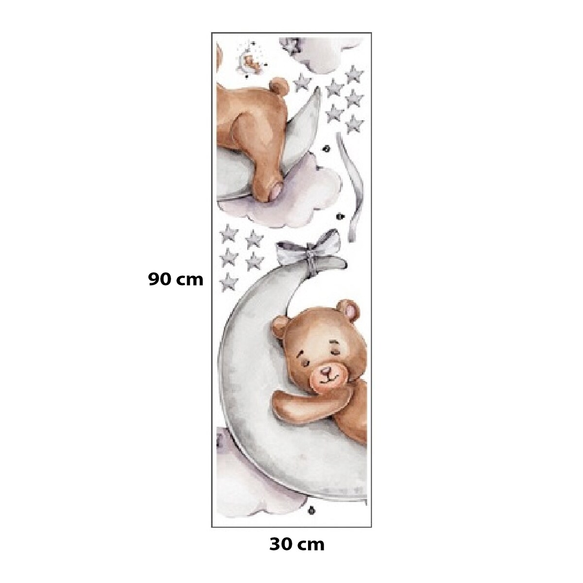naklejki na ścianę do pokoju dziecka, sipo, śpiący miś na księżycu