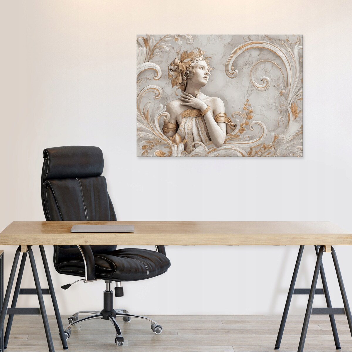 Obraz Do Sypialni Salonu Na Płótnie Kobieta Abstrakcja Beżowy 120x80