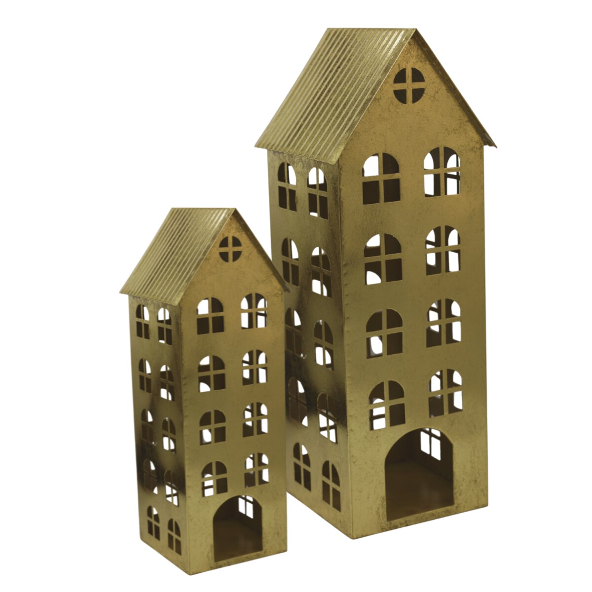 Domek metalowy 4-piętrowy złoty 56x21x20 cm QUIZILNIK