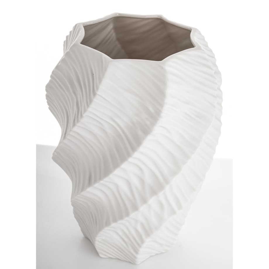 Wazon porcelanowy 35,5x17x12 cm TWISTER biały