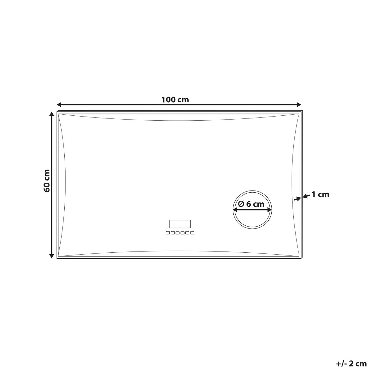 Lustro łazienkowe LED ONLAY 100 cm 60 cm Srebrny