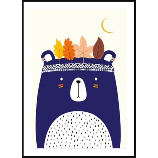 Poster Story, Plakat, Obraz - Niebieski Miś Wódz, wymiary 70 x 100 cm