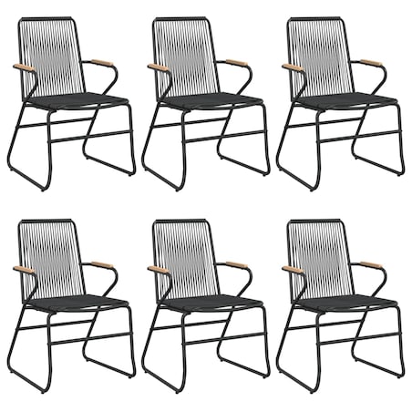vidaXL 7-częściowy zestaw mebli ogrodowych, czarny, rattan PVC