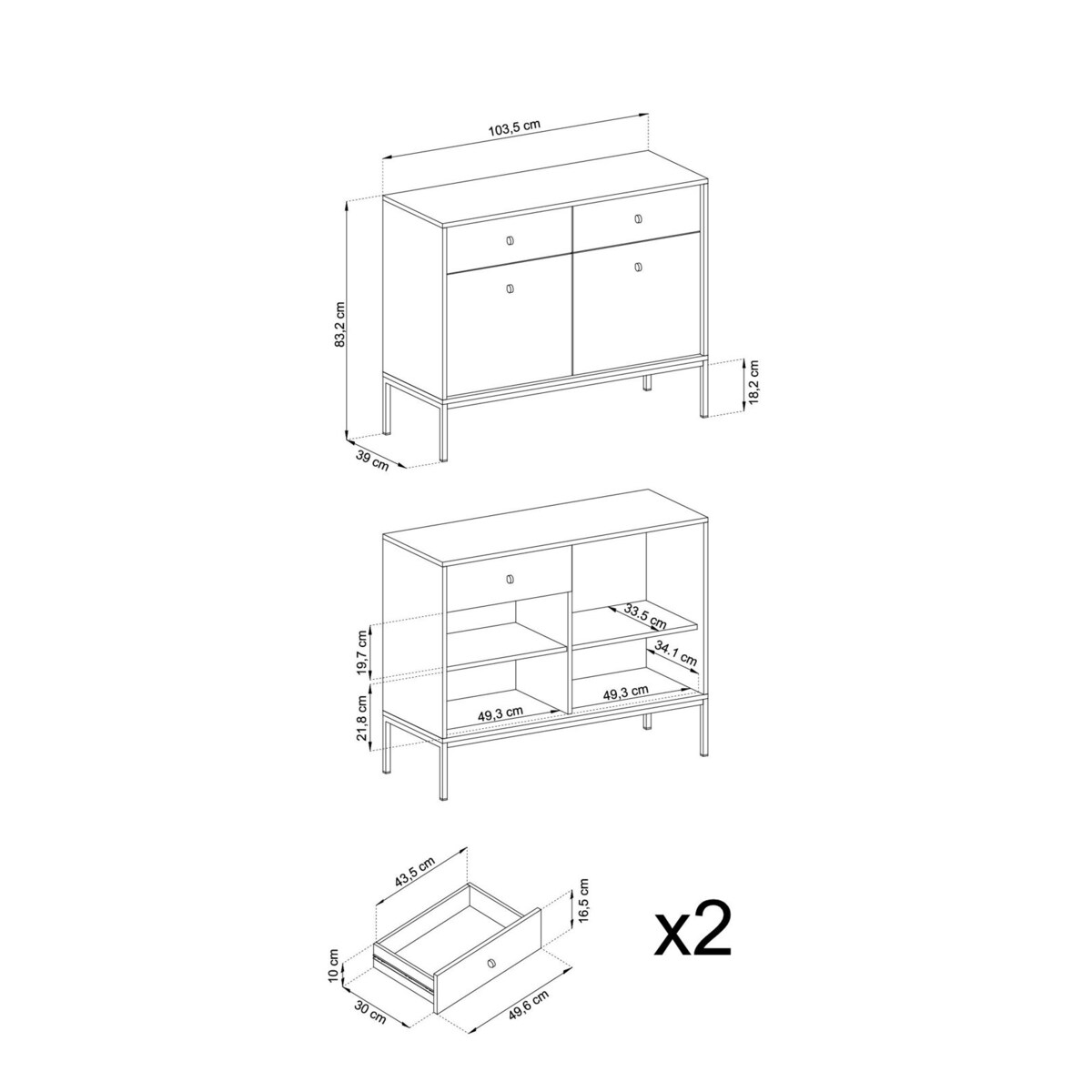 Komoda Evora beżowa