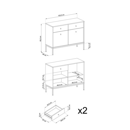Komoda Evora beżowa