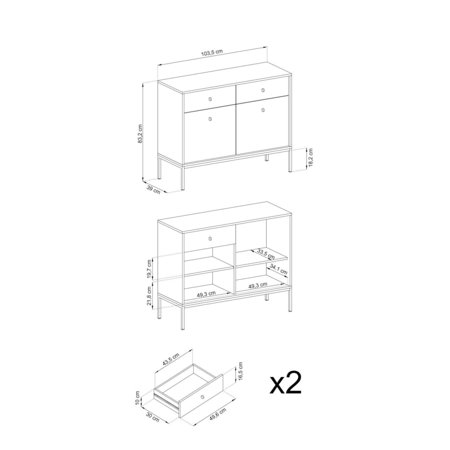 Komoda Evora beżowa