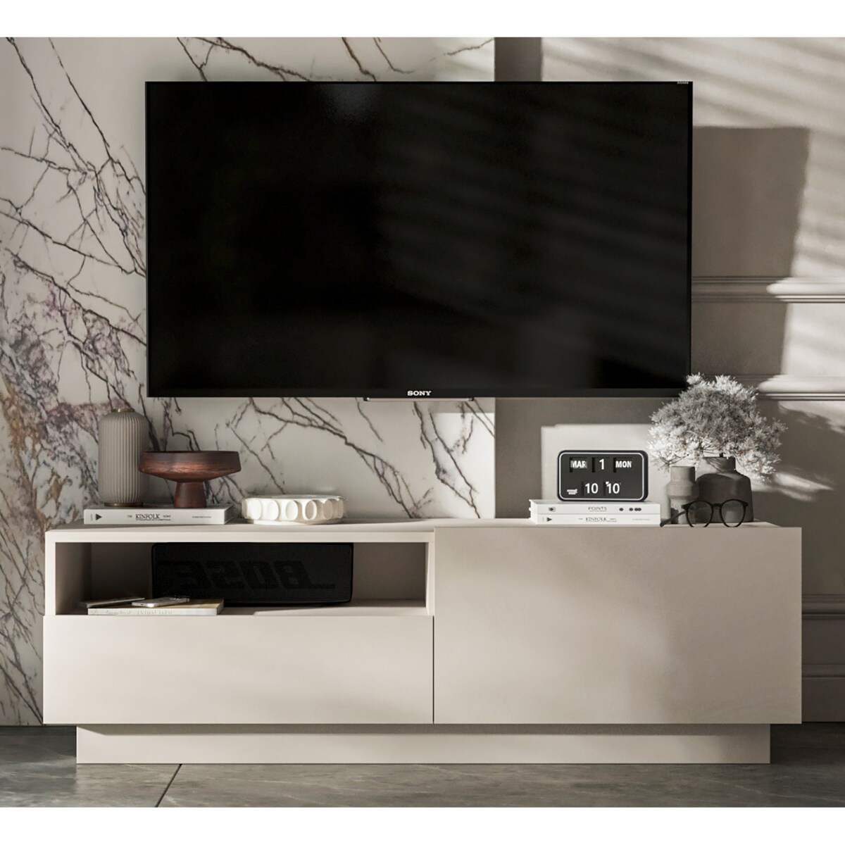 Szafka RTV Komoda Loft Kaszmir Mat stojąca / wisząca szuflada 120 cm