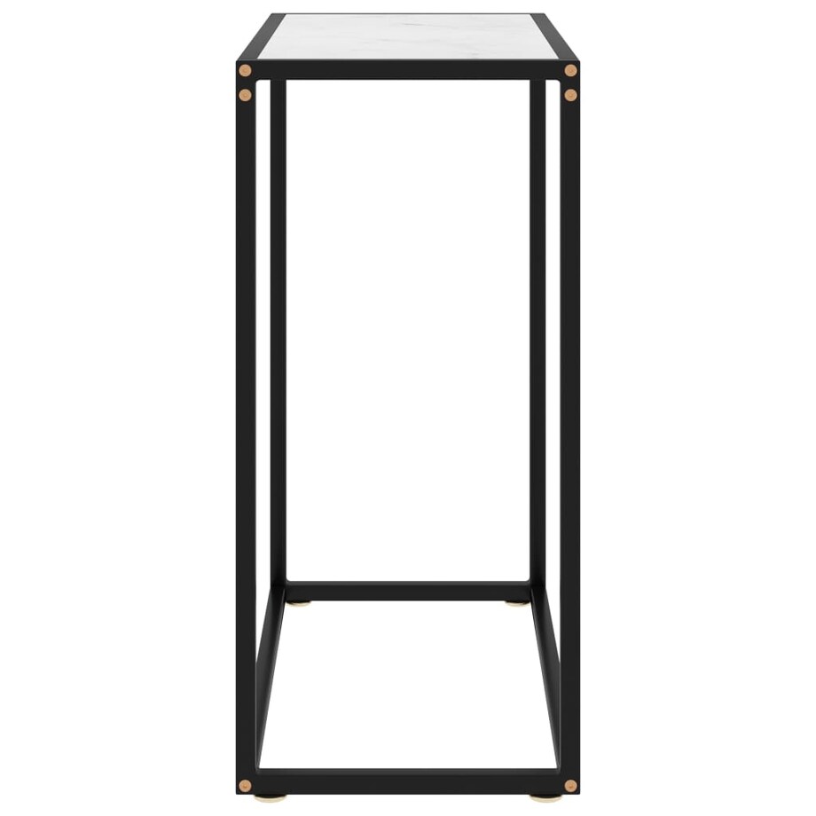 vidaXL Stolik konsolowy, biały, 60x35x75 cm, szkło hartowane