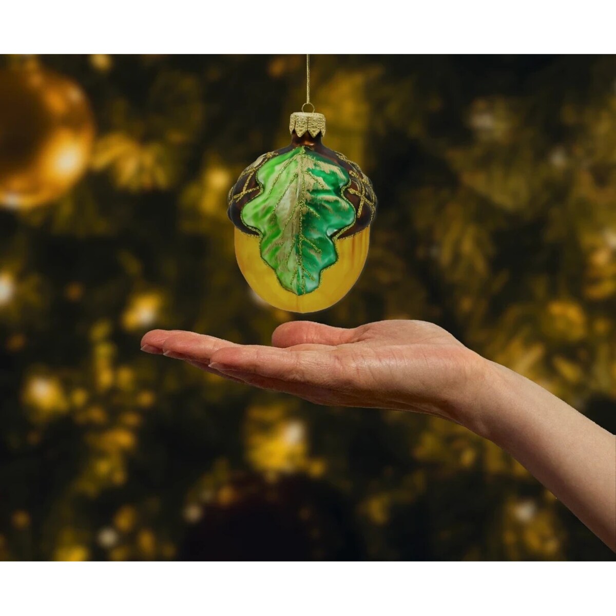 Bombka choinkowa: Żołądź z liściem