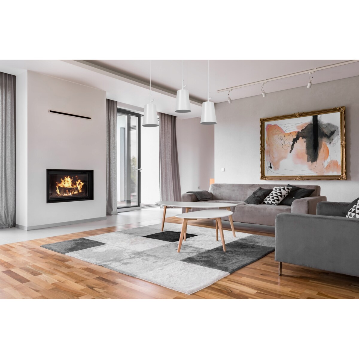 Lampa Wisząca Tuba Biała Metal White Industrial