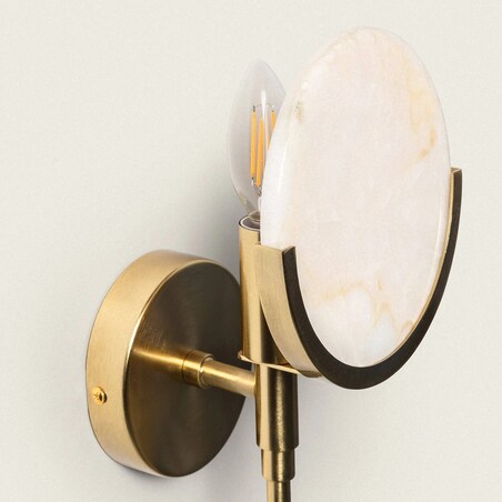 Kinkiet z metalu i szkła, złoty, Femme, 30,5 cm