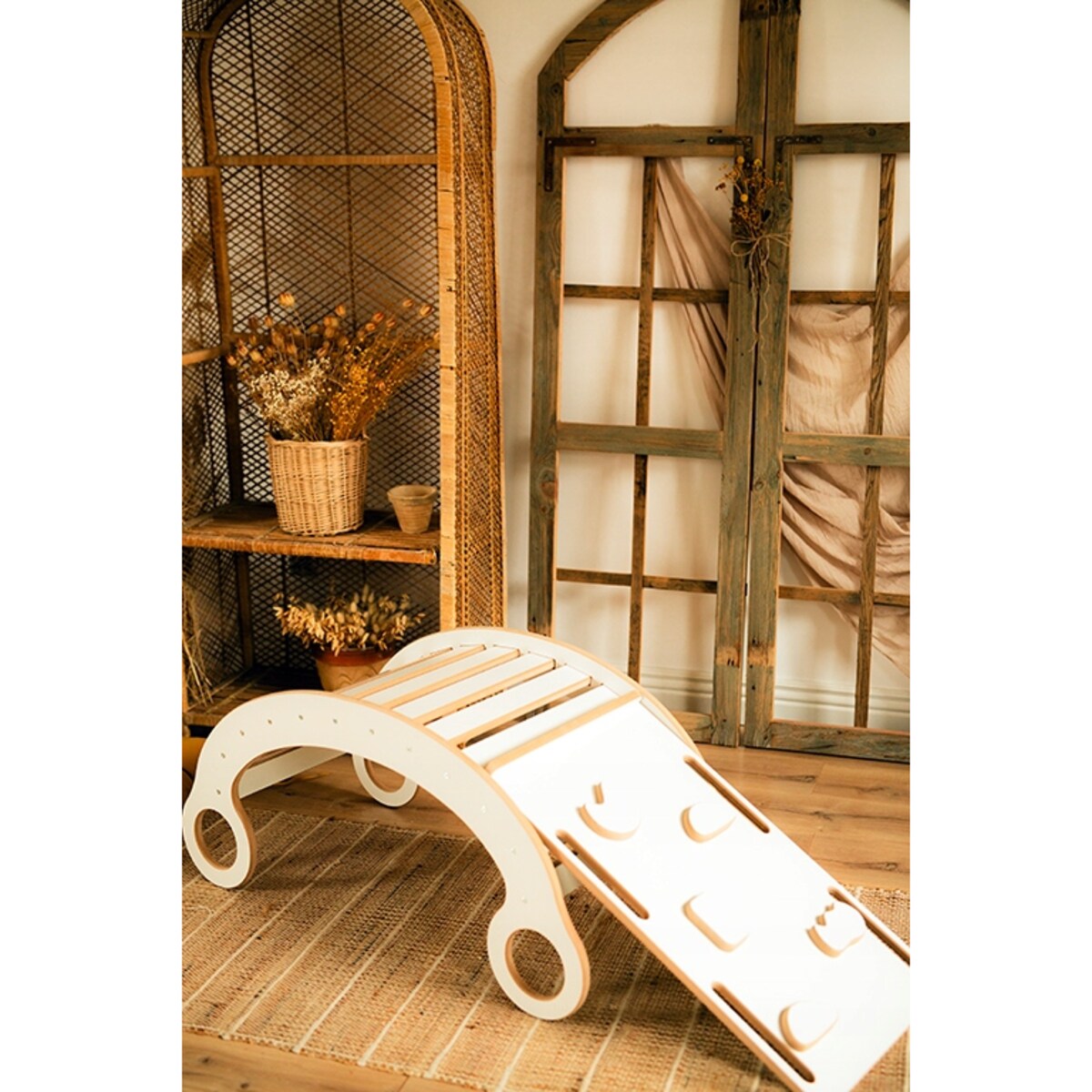 Deska do balansowania Montessori dzieci +Poduszka +Ścianka + Zjeżdżalnia CE