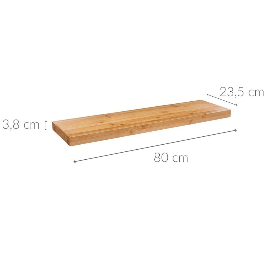 Półka ścienna Fixy, bambusowa, 80 cm