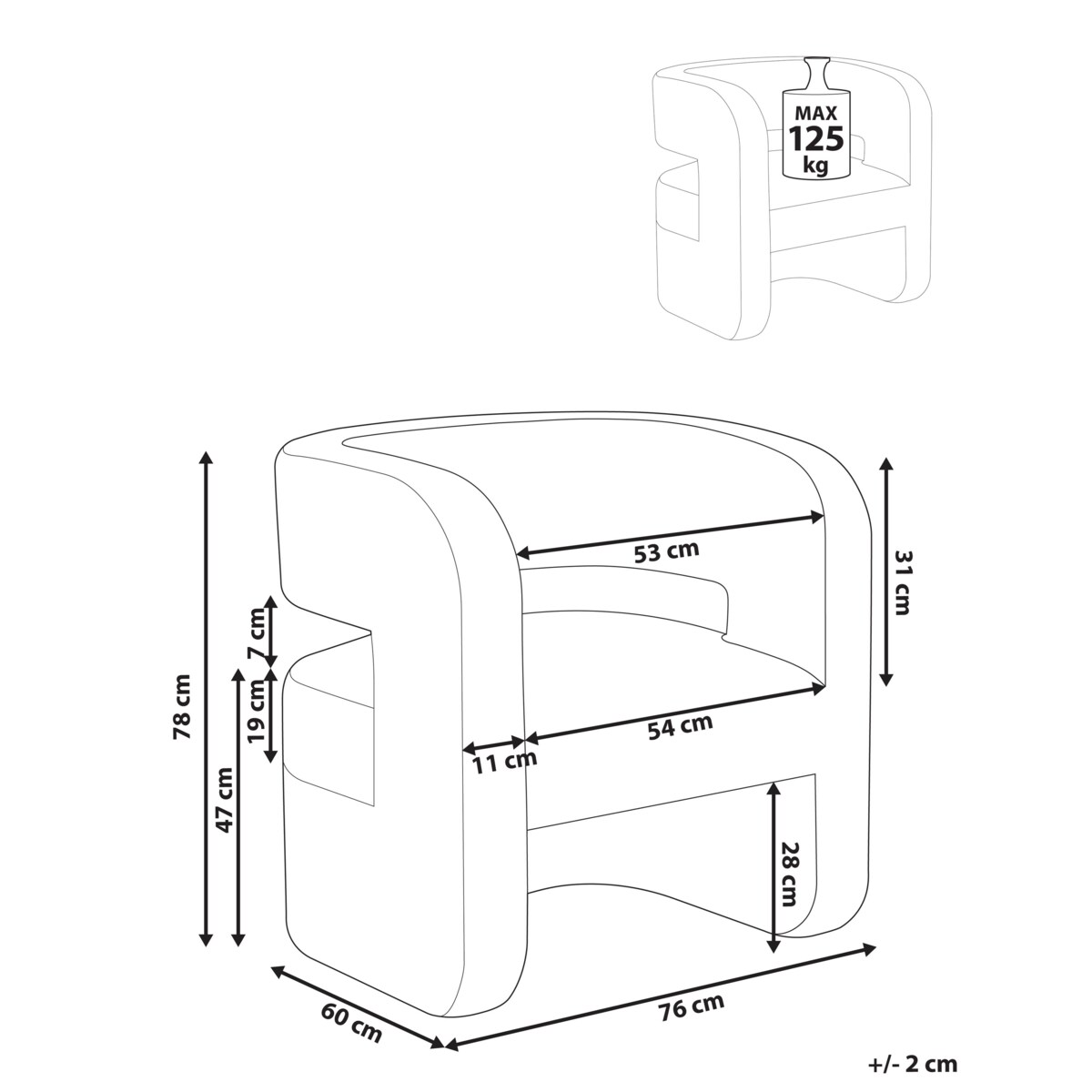 Fotel VIDSEL Beżowy