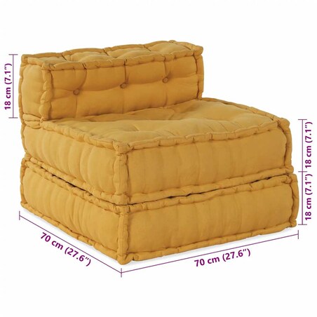 vidaXL Modułowa sofa, żółty, 70x70x54, tkanina