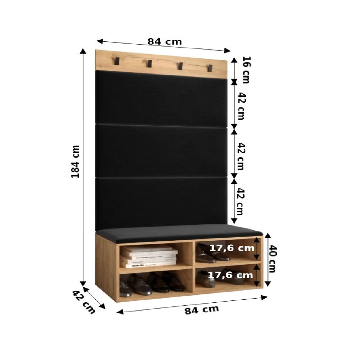 Garderoba do przedpokoju Abiks MIRO 2 craft+manila16