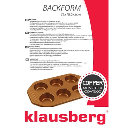 Forma do pieczenia muffin muffinek babeczek x6 Non-stick KLAUSBERG Cooper