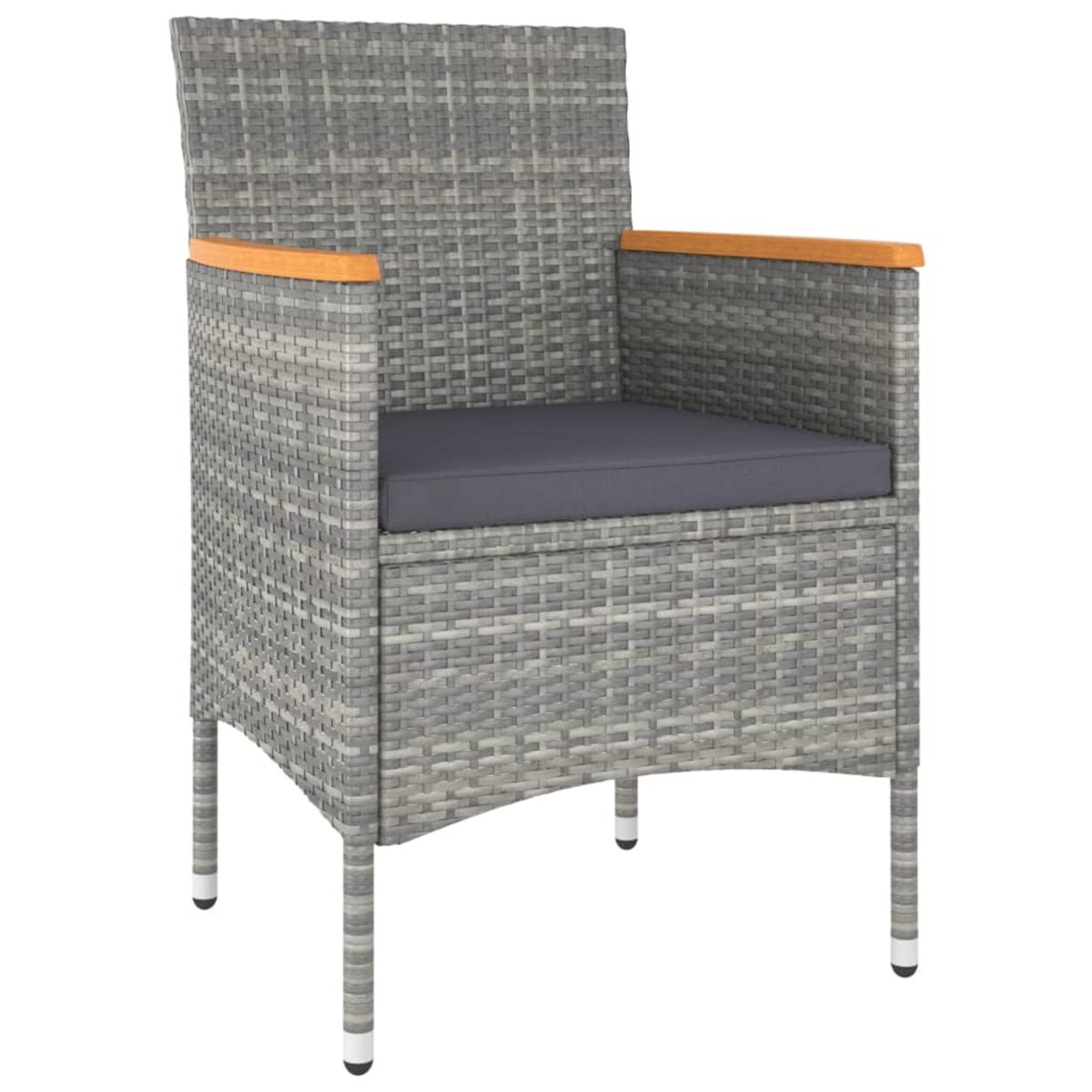 vidaXL 5-cz. zestaw mebli ogrodowych, polirattan i szkło, szary