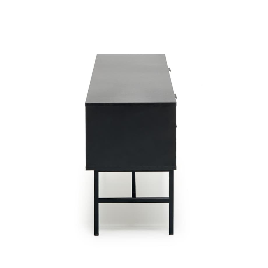 SZAFKA RTV Nihala 150/40/61 cm CZARNA fronty dąb artisan