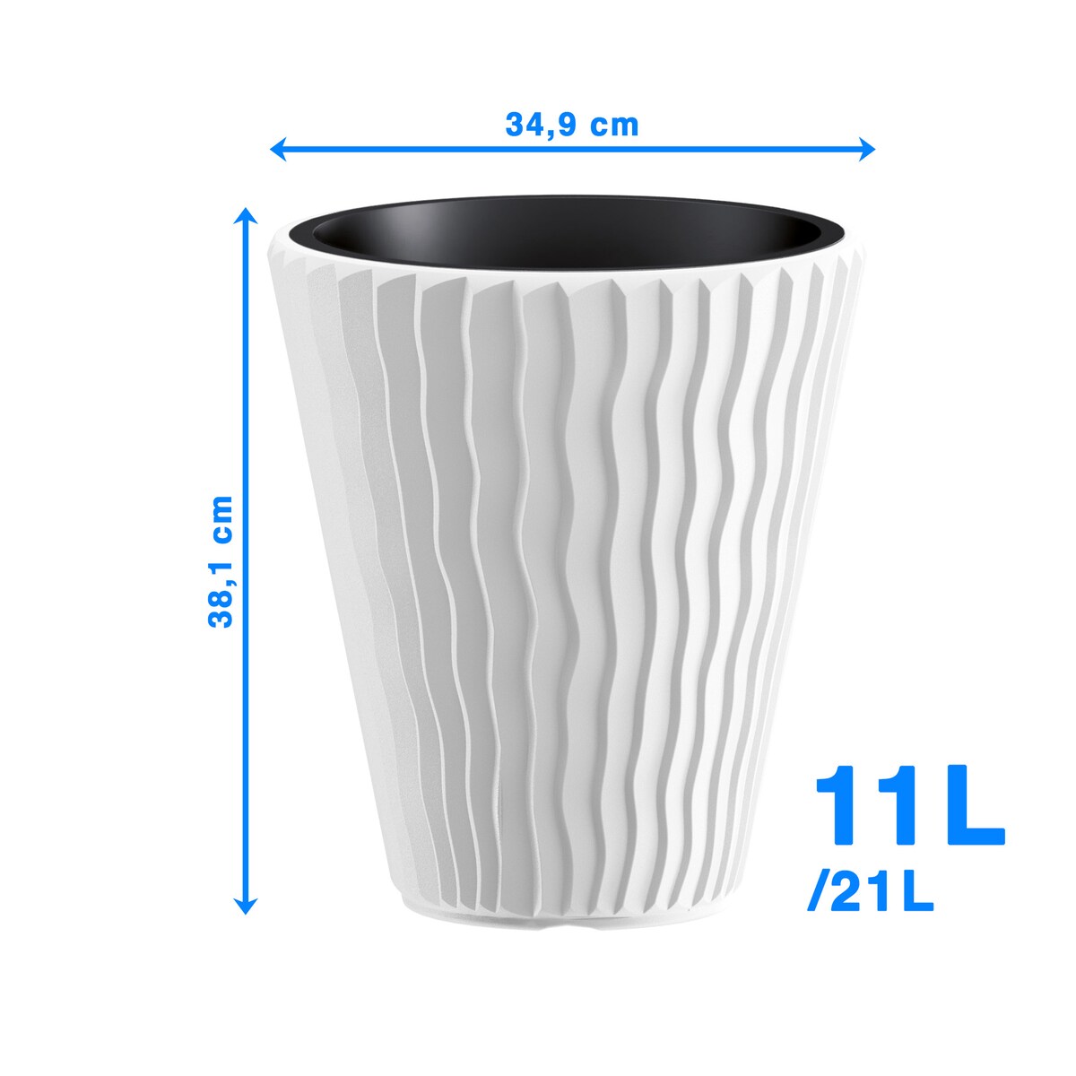 Doniczka Donica Ogrodowa 29,7/34,9/39 Cm Zestaw Na Taras Do Ogrodu Domu Biała