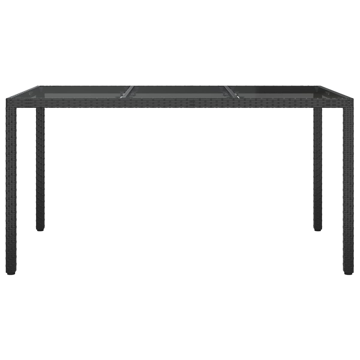 vidaXL Czarny stół do jadalni 150x90x75 cm Polirattan