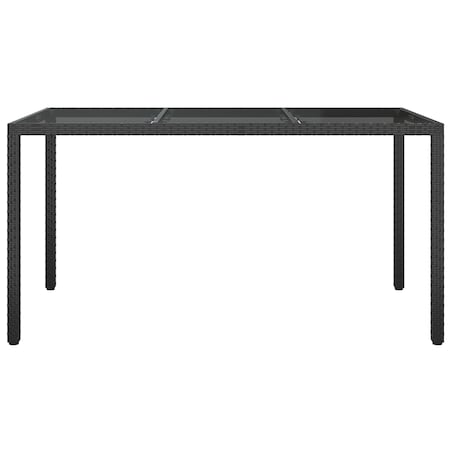 vidaXL Czarny stół do jadalni 150x90x75 cm Polirattan