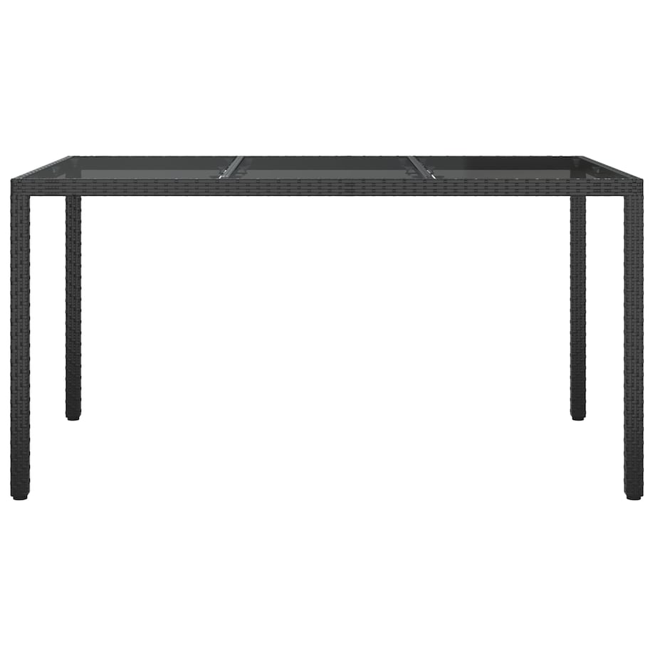vidaXL Czarny stół do jadalni 150x90x75 cm Polirattan