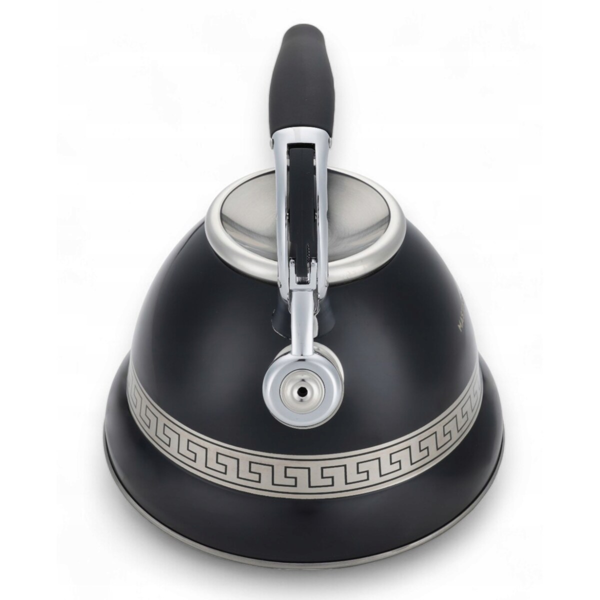 Duży Czarny Tradycyjny Czajnik Z Gwizdkiem Stalowy 3L Na Indukcję Gaz