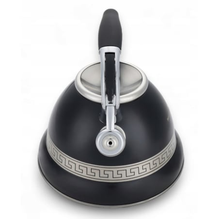 Duży Czarny Tradycyjny Czajnik Z Gwizdkiem Stalowy 3L Na Indukcję Gaz