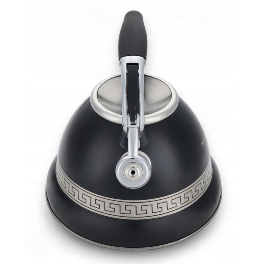 Duży Czarny Tradycyjny Czajnik Z Gwizdkiem Stalowy 3L Na Indukcję Gaz